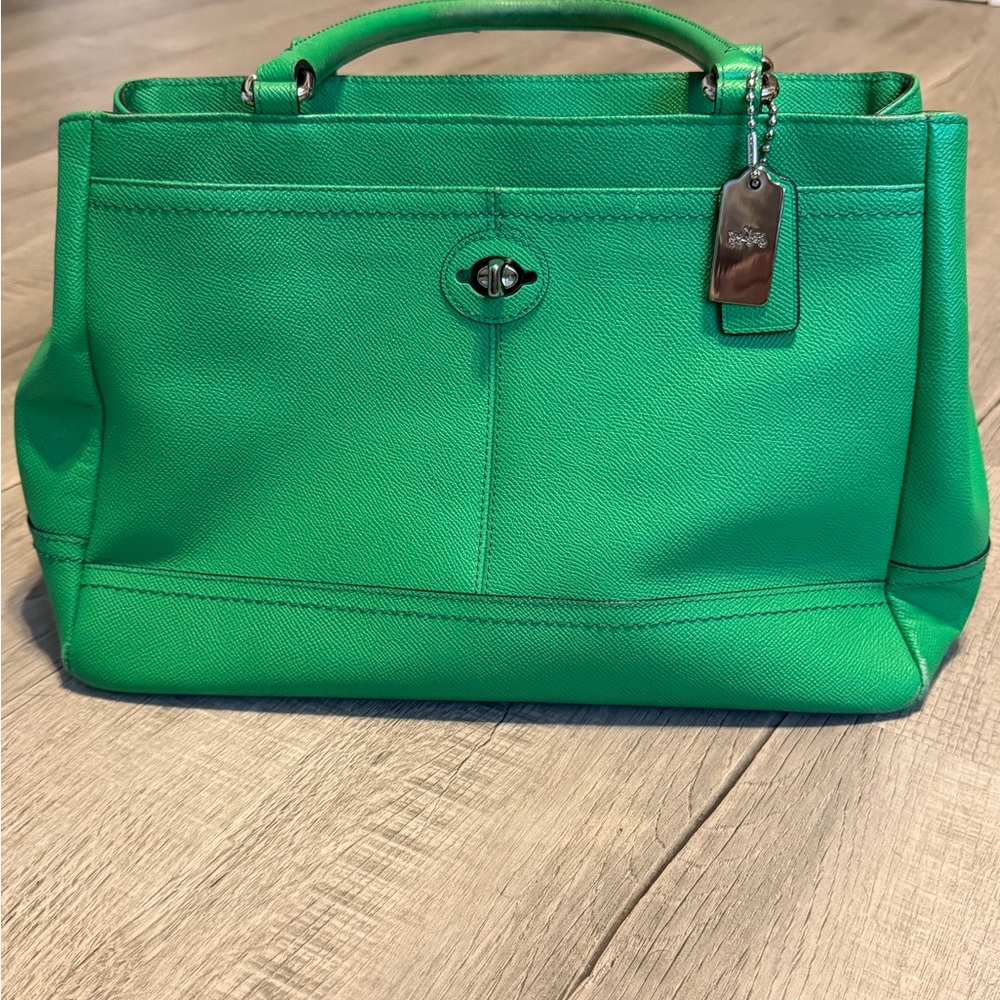 Coach Vibrant Green Satchel